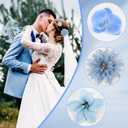 LACGO 48 PCS Fake Flowers Heads - Artificial Flower Heads Bulk Silk Faux Flower for Crafts Cake Blossom Wreath Garland Bouquets for Crafts Wedding Bridal Party Baby Shower Home Decoration(Blue)