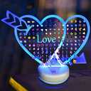 OAOLEER LED Earring Organizer,128 Holes Light Heart Stud Earrings Holder Stand,Acrylic Clear Earring Storage Board,Girls Jewelry Dressing Table Earring Studs Display Rack (Heart)