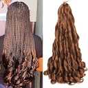 French Curl Braiding Hair 24 Inch 2 Packs Bouncy Braiding Hair - Loose Wavy Synthetic Hair Extensions for Black Women (24 inch 2 packs 30#)