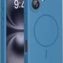 Miracase Compatible with iPhone 16 Case, [Soft Anti-Scratch Microfiber Lining], Compatible with MagSafe, Liquid Silicone Case Shockproof Drop Protection Phone Case for 16,Capri Blue