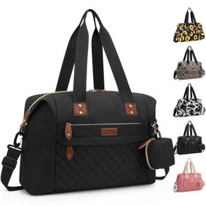 Pritent Diaper Bag Tote - Diaper Baby Bags with Pacifier Case, Shoulder Straps, Stroller Clips, Waterproof Large Mommy Maternity Travel Baby Bag for Mom and Dad, Medium, Black