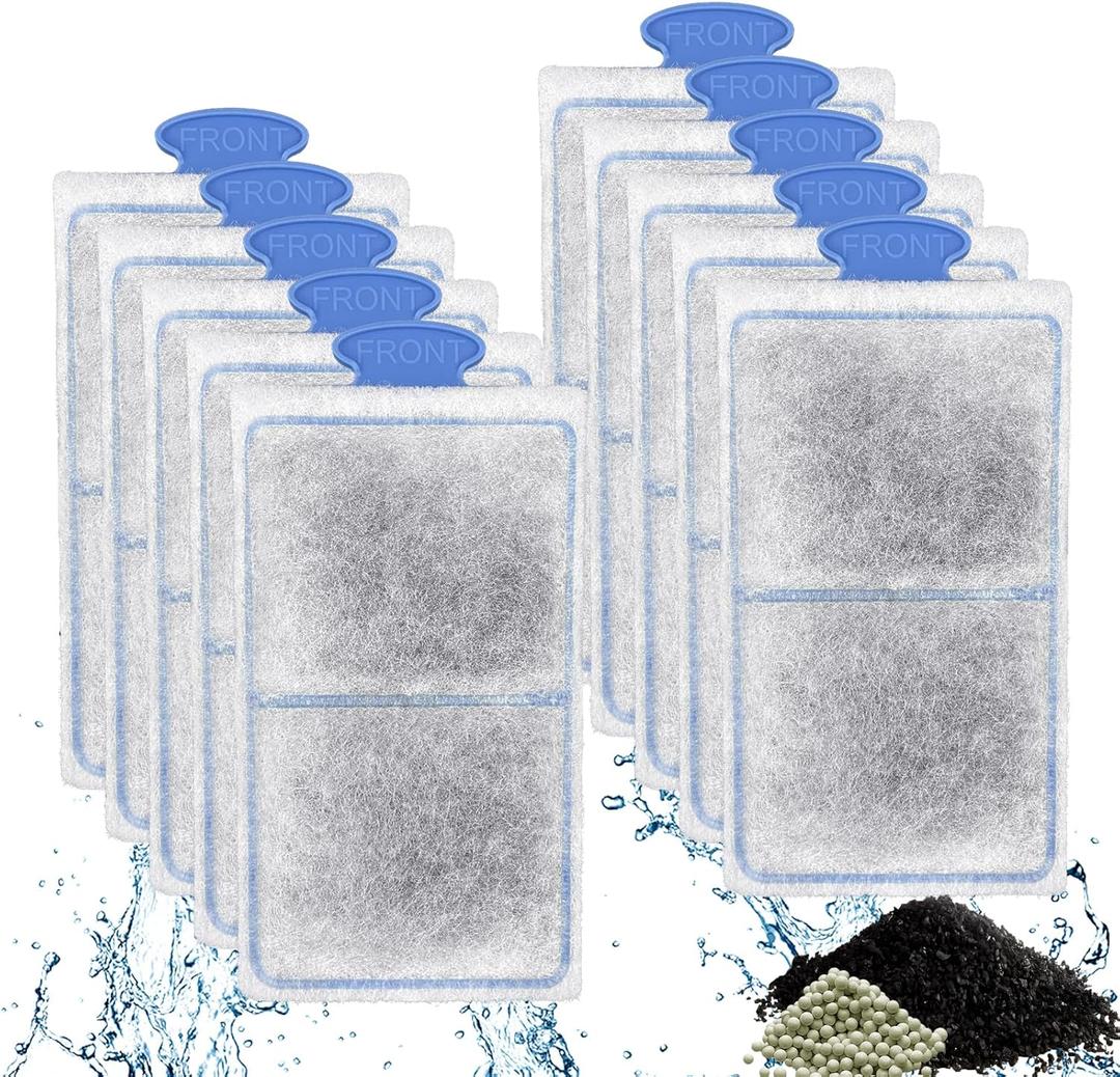driamor 10 Pack PF-S Fish Tank Filter Cartridges Compatible with PF10 Power Filters Small Fish Tank Filters Cartridge Thickened Cotton with Zeolite Aquarium Filter Cartridge Replacement