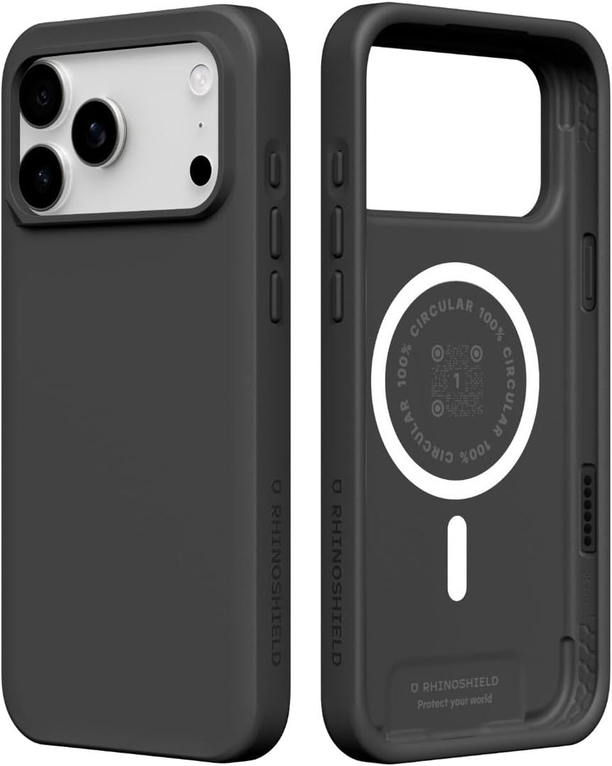 RhinoShield Phone Case Compatible with MagSafe for iPhone 17 Pro Max | SolidX - Reinforced Shock-Absorbing Protection, Minimal and Slim Design with Military Grade Drop Protection - Classic Black