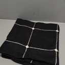 ZeeMart Grid Embroidered Hemmed Tablecloths, Black 52x52 Inch, Farmhouse Style Heavy Weight Cotton Linen Black Tablecloths, Boho Plaid Water Resistant Square Table Cloth