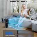 Personal Tower Fan for Bedroom, Portable Desk Table Fan3 Speeds Cooling Standing Fan with 12H Timer, 60 & 110 Oscillating Floor Tower Fans That Blows Cold Air for Bedroom Office,Dark Grey
