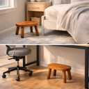 Teak Step Stool Heavy Duty Wooden Stepping Stools for Adults Kids with 4 Legs,Bed Steps for High Beds
