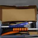 EcoNour 27" Car Snow Brush and Ice Scrapers for Car Windshield (2 Pack) | Scratch Free Bristle Head Snow Brush & Tough Window Snow Scraper with Aluminium Body | Snow Removal Winter Car Accessories (Blue & Orange)