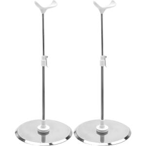 2Pcs Doll Base Stand Fit for BJD Dolls 1/3 1/4 Applicable 15.7" - 27.6" Tall, Adjustable Small Display Holder Base Stainless Steel Support Accessories for Ball Jointed Doll, for Action Figures Posing
