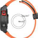 26mm 22mm 20mm QuickFit Watch Band Compatible with Garmin Fenix 8 7 6 5 3 hr 6s 5s 6x 5x Forerunner 935 945 965 Magnetic Silicone Watch Band for Garmin Instinct Approach MARQ Descent Quatix Epix Pro (Orange)