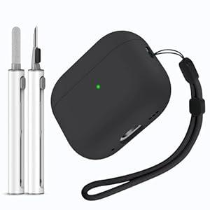 Miracase Designed for Airpods Pro 2nd/1st Case with Cleaner Kit, Soft Skin Cases for Airpod Pro 2 (2024/2023/2019), Front LED Visible Liquid Silicone Cover with Lanyard 