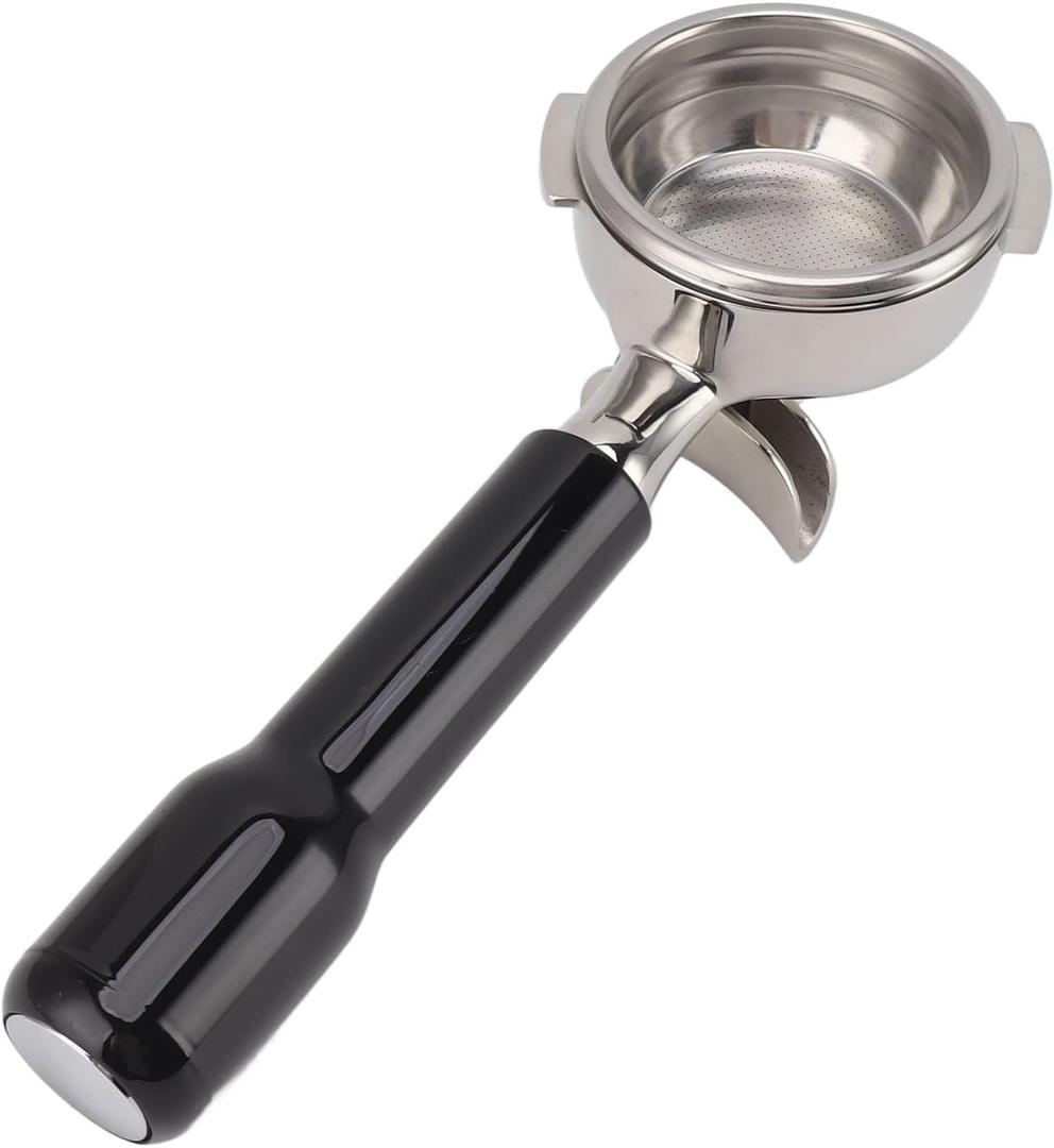 54mm Coffee Portafilter, Stainless Steel Coffee Portafilter 2 Ears Detachable Filter Holder Portafilter Fits for Nuova Coffee Machine, Extracts Two Cups of Coffee (Black)