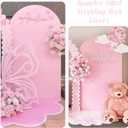 Spandex Fitted Wedding Arch Cover 6.6FT Pink Arch Backdrop Cover, Round Top Chiara Backdrop Stand Covers for Wedding Birthday Party Baby Shower Banquet Arch Decoration (Pink, 6.6FT)