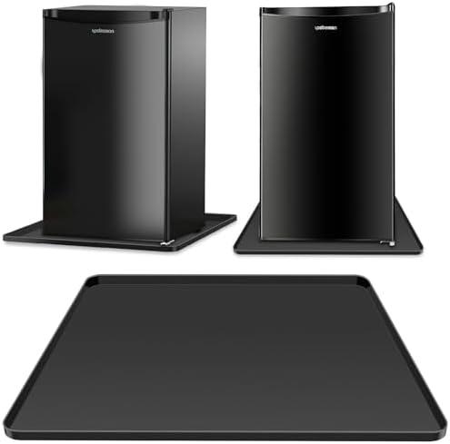 Ieesspd Mini Fridge Silicone Mat,24''x24''x0.5'', Under Refrigerator Mat Mini Fridge Drip Pan Prevents Appliance Leakage Water Spills, Protects the Floor From Damage and Cleanliness(Black)