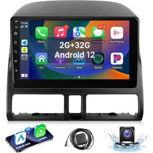 Leadfan Android Car Stereo Radio for Honda CRV 2002 2003 2004 2005 2006 with Wireless Carplay Android Auto 9'' Touch Screen in-Dash Bluetooth WiFi GPS Navigation Unit Mirror Link SWC Backup Camera