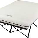 Coleman Queen-Size Airbed Cot Combination, Folding Air Mattress with Steel Frame & Side Table, Battery Pump Included, Great for Camping, Lounging, Elevated Sleeping, Guests, & More