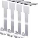 Edoneery Christmas Stocking Holder for Mantle Fireplace, Non Slip Silicone Pad Mantel Stocking Hangers for Shelves, Hanging Decorations Hooks for Family Xmas Holiday Party (Silver, 4)