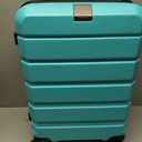 KROSER Hardside Expandable Carry On Luggage with Spinner Wheels & Built-in TSA Lock, Durable Suitcase Rolling Luggage with USB Port, Carry-On 20-Inch, Lake Blue