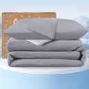 QUTOOL Cooling Comforter Twin Size, Double-Sided Cooling Blankets for Hot Sleepers and Night Sweats, Silk Smooth Ice Cool Comforter with 1 Pillowcase, Breathable & Lightweight Grey, 68"x90"