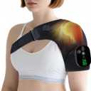 YUANBO Shoulder Heating Pad Massager - Cordless Portable Heated Shoulder Brace & Wrap with Vibration, 6 Heat & Timer Modes - Warmer Gift for Mom & Dad