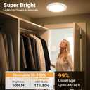 Wireless Closet Lights Motion Sensor - No Wiring Rechargeable Ceiling Light Night Light Indoor, Battery Operated Led Lights for Bedroom with Remote, Living Room Bathroom Home & Kitchen Decor Lighting (1 Pack, Multicolor)