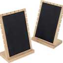 MyGift Modern Bamboo Necklace Jewelry Tabletop Display Boards, Set of 2,Black