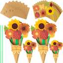 BeYumi Flower Bouquet Craft Kit - 48Pcs Fall DIY Gift for Kids, Make Your Own Thankful Autumn Florals, Thanksgiving School Classroom Home Fun Activities