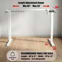 SHW Premium Electric Standing Desk Frame Height Adjustable Motorized Base for 40" to 72" Table Tops, Smooth Lift Sit-Stand Frame for Home or Office, White