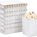 Juvale 100 Pack Mini Popcorn Boxes for Party, Bulk White Popcorn Containers for Movie Night Decorations (3 x 4 In) - Carnival Decor