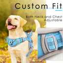 ADVENTUREMORE Small Dog No Pull Harness with QR Code Tag, Adjustable Reflective Vest, Escape Proof with Front Clip Handle for Training Walking - Light Blue