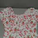 Women's Floral White Dress  L Midi