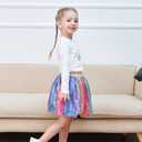 Sunny Fashion Girls Skirt Tutu Rainbow Multicolor Ballet Dancing Party Size 2-10