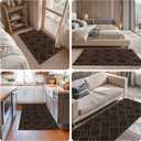 Non Slip Entryway Rug 32" x 48", Dirt Trapper Door Mat, Inside Washable Rug for Kitchen, Bathroom, Bedroom, Floor (Brown)