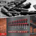 6-Piece Magnetic Socket Organizer Set with Magnetic Wrench and Screwdriver Holder, 1/2", 3/8", 1/4" Drive Tool Storage, 36-Slot for Screwdrivers and Wrenches (Tools Not Included) (Red)