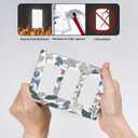 Decorative Outlet Covers Boho Green Leaf Floral Combination 3 Gang Wall Plate Triple Rocker Decora Light Switch Cover Plate Jumbo Electrical GFCI Switch Plate Cover for Bathroom Kitchen Decor (3-Gang Rocker /6.38 x 4.49 IN, Boho Floral Blue Magnolia/Red Hydrangea)