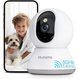 blurams Pet Camera 2K, Dog Camera with Phone App, 360 PTZ Indoor Cameras for Home Security Indoor, Color Night Vision, 2-Way Talk, Motion Detection&Tracking, Cloud&SD (White - 2.4GHz)