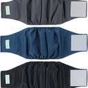 Wegreeco Washable Male Dog Belly Band  Pack of 3  Washable Male Dog Belly Wrap, Small Doggie Dog Diapers Male for Doggy Puppy (Black, Charcoal, Navy, Small)