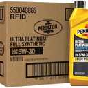 Pennzoil Ultra Platinum Full Synthetic 5W-30 Motor Oil, 1 Quart (4 Pack)