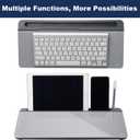 TSJ OFFICE Desktop Whiteboard Dry-Erase-Board - Computer Keyboard Stand White Board Surface Pad with Drawer, Desk Organizers with Accessories for Office, Home, School Supplies - Complete Grey