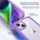 Diaclara Designed for iPhone 14 Case, Full Body Rugged Case with Built-in Touch Sensitive Anti-Scratch Screen Protector, with Camera Lens Protector for iPhone 14 6.1" (Peri Purple)