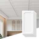 24 PCS 2ft x 4ft Drop Ceiling Tiles, PVC White Ceiling Panels Waterproof Washable Fire-Rated Reusable Prevent Breakage Ideal for Living Room Bedroom Office Commercial Spaces Cover 192 Sq. Ft