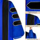 Mukum Unisex Deluxe Doctoral Graduation Gown with 8 Sides Doctorate Tam | Gold Piping Doctoral Regalia for Graduation Ceremony Sapphire Blue-51
