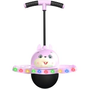 Bunny Pogo Ball with Colorful Light Toys Gifts for Boys Girls Ages 5, 6, 7, 8, 9, 10 up to 150 lbs, Balance Board Jumper Birthday Gifts for Kids Back to School