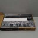 Universal TV Stand - Table Top TV Stand for 27-60 inch LCD LED TVs - 9 Level Height Adjustable TV Base Stand with Tempered Glass Base & Wire Management, VESA 400x400mm