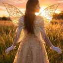 Fairy Wings for Women with Lace Gloves, Butterfly Cosplay Wings,Iridescent Costume Wings for Party Photography Adult Dress Up
