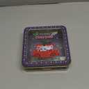 hadaaya Metal Cookie Tin with Clear Lid  Square Multipurpose Storage Container for Cookies, Candy, Snacks, Chocolate Cake, Crafts  Ideal for Parties & Gift Giving  Merry Christmas Design (1 Pack)