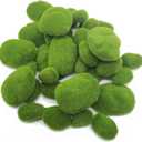 TIHOOD 40PCS Artificial Moss Rocks (4 Sizes), Green Moss Decor for Floral Arrangements, Fairy Gardens and Crafting
