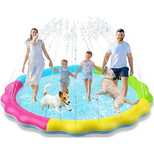Jasonwell Splash Pad Sprinkler for Kids Splash Play Mat Outdoor Water Toys Inflatable Splash Pad Baby Toddler Pool Boys Girls Children Outside Backyard Dog Sprinkler Pool Age 1 2 3 4 5 6 7 8 9 3XL