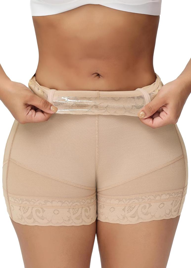 SHAPSHE Butt Lifting Shapewear for Women Tummy Control Body Shaper Shorts Slimmer Flat Tummy Butt Shaper Panties (Beige, L)