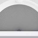 Myshade Arch Window Shades Half Circle Blackout Cellular Shades Cordless No Drill Blinds for Windows Half Moon Honeycomb Fabric No Tools Room Darkening Shades Easy Install (2 Pack Grey 24" X 48")