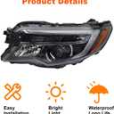 Halogen Headlight Headlamp Assembly w/LED DRL Compatible with 2016-2021 Honda Pilot 2017-2020 Ridgeline 4 Pins Connector Replace for HO2502167 33150TG7A12(Driver Left Side)